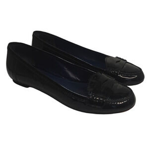 YSL Yves Saint laurent Black patent leather flat loafer sz 36